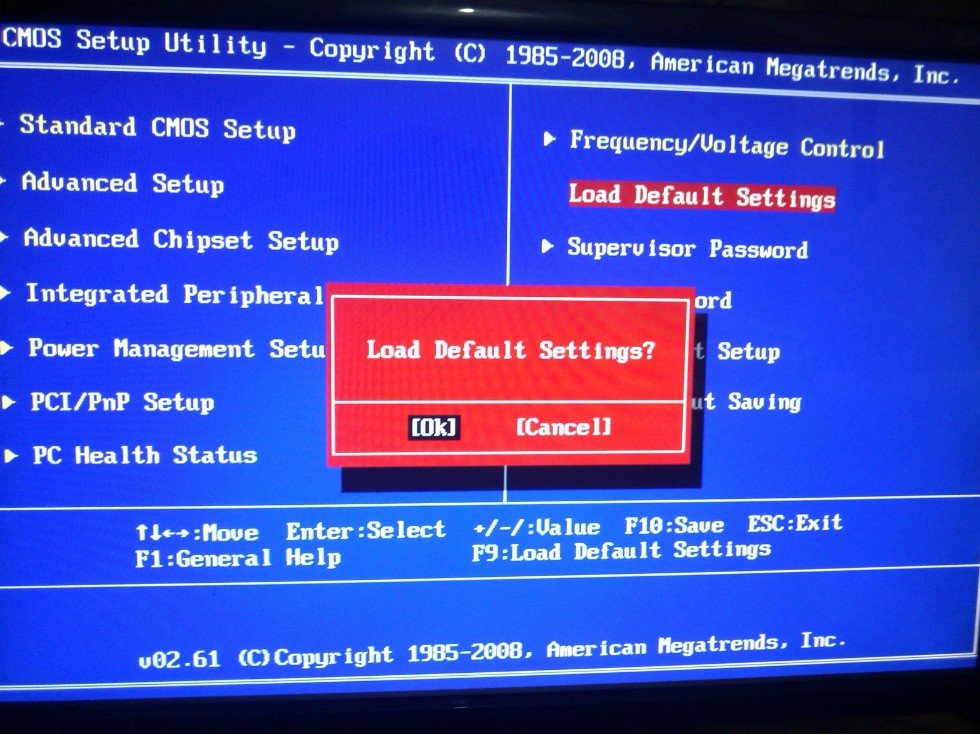 c-“Load default setup”